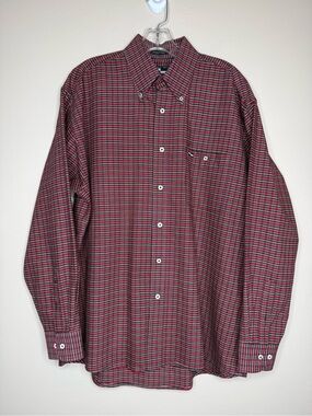 Urgent Gear Winter Weight Cotton Red Check Button-Down Shirt Size Large